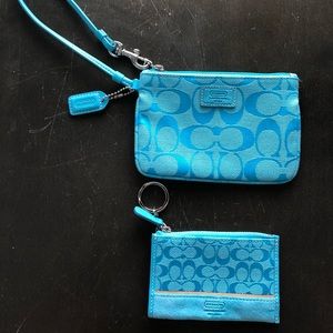 Coach coin pouch and wristlet set